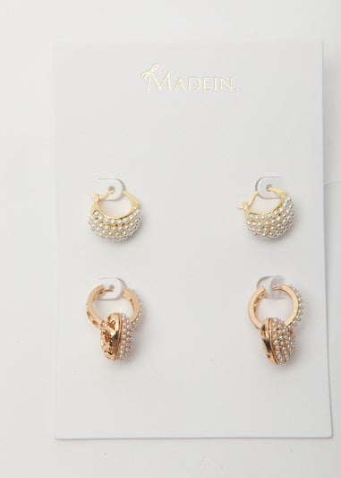 Madein Pearl Embellsihed Earring Set