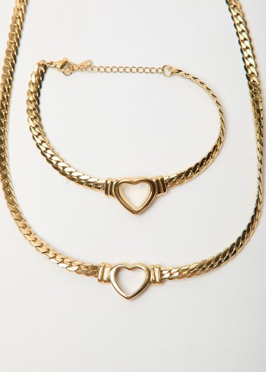 Madein Heart layered  Necklace and Choker Set