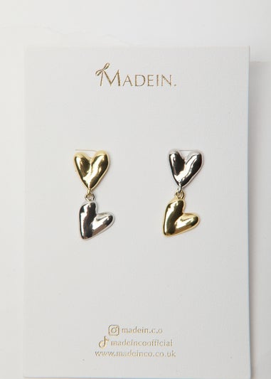 Madein Contrast Heart Earrings