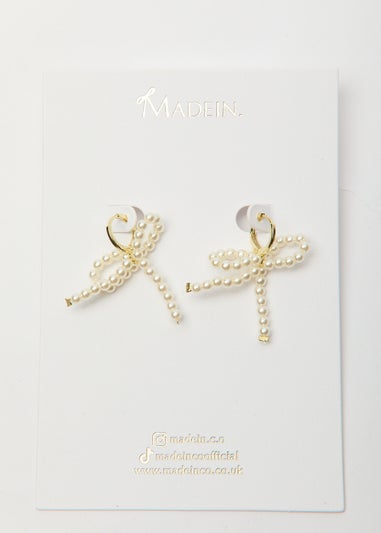 Madein Pearl Bow Earrings