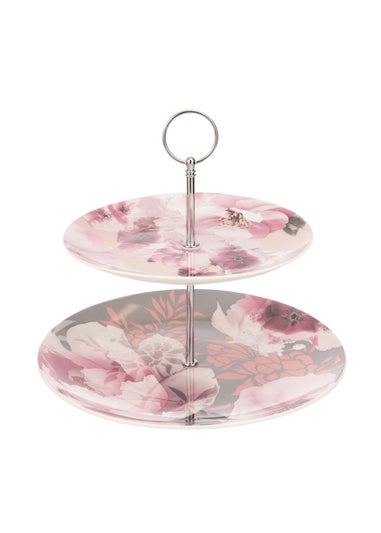 Catherine Lansfield Dramatic Floral 2 Tier Cake Stand