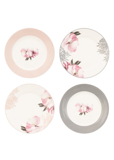 Catherine Lansfield Dramatic Floral Set of 4 Cake Plates