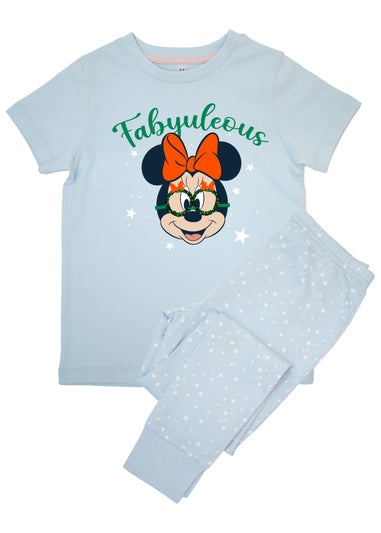 Disney Minnie Mouse Fabyuleous Kids Blue Stars Pyjamas (3-8 Years)