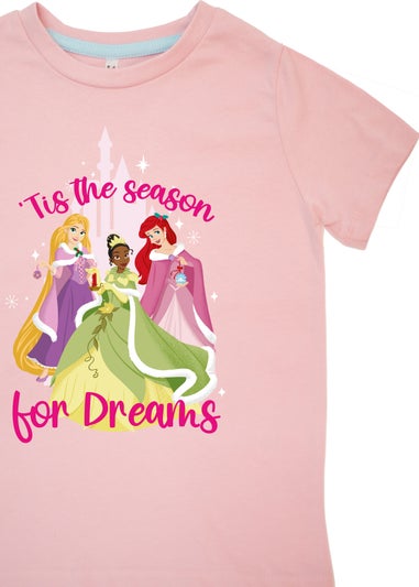 Disney Tis The Season For Dreams Kids Pink Hearts Pyjamas (3-6 Years)