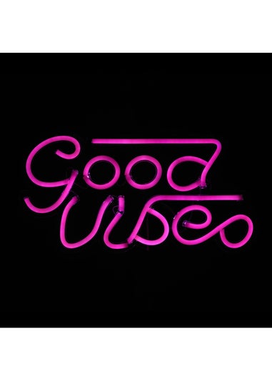 RED5 Purple Neon Effect Good Vibes Wall Light