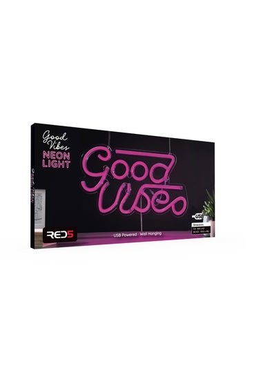 RED5 Purple Neon Effect Good Vibes Wall Light