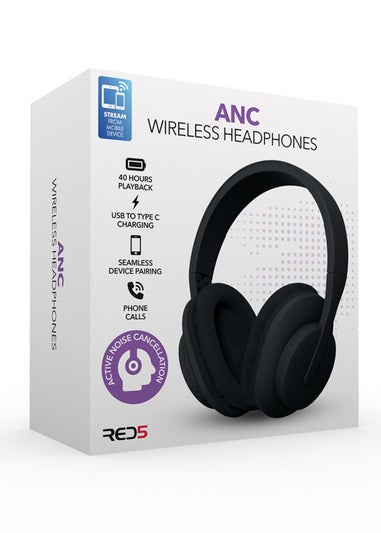 RED5 Black Wireless ANC Headphones