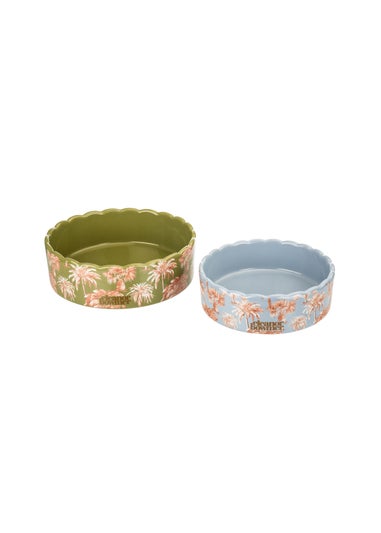 Eleanor Bowmer Pet Bowl Set Of 2 Palm