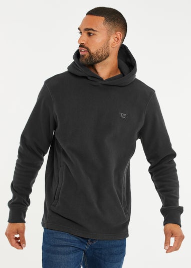 Threadbare Dark Grey Microfleece Overhead Hoodie