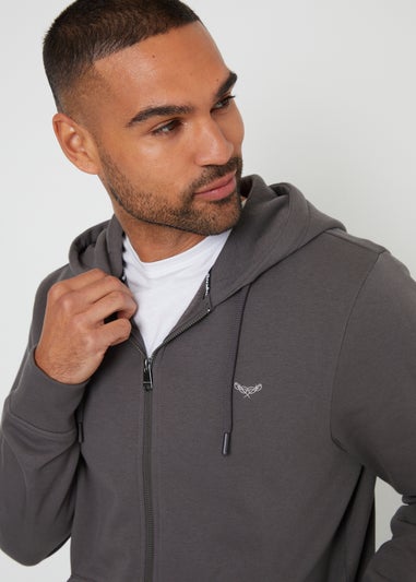 Threadbare Dark Grey Zip Through Hoody