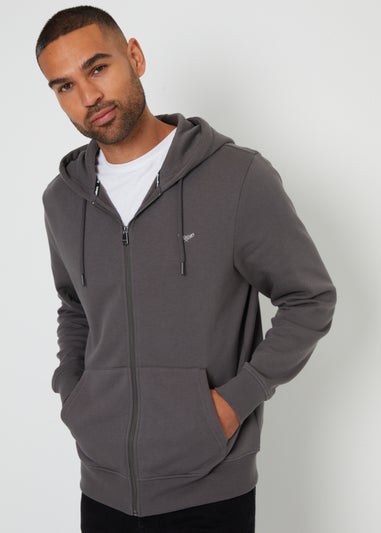 Threadbare Dark Grey Zip Through Hoody