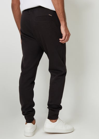 Threadbare Black Pintuck Detail Pique Cuffed Joggers