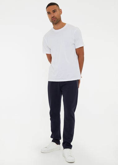 Threadbare Navy Open Hem Pique Joggers