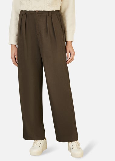 Yumi Brown Wide Leg Trousers