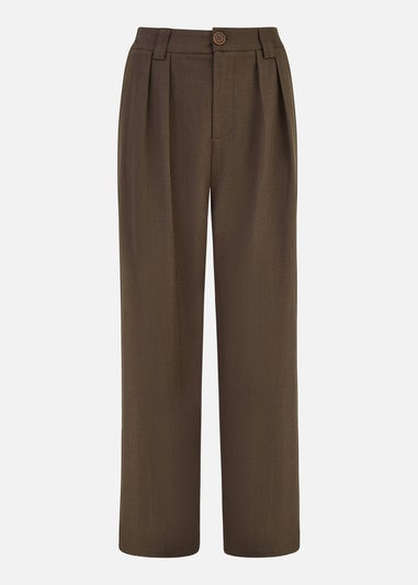 Yumi Brown Wide Leg Trousers