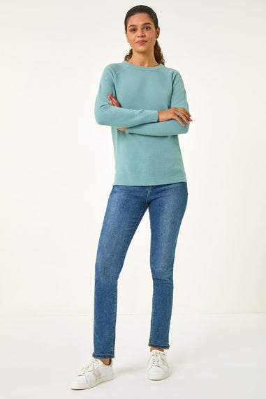 Roman Pale Blue Plain Soft Crew Neck Jumper