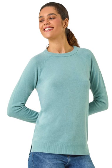 Roman Pale Blue Plain Soft Crew Neck Jumper