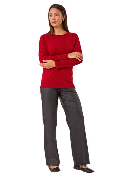 Roman Red Plain Soft Crew Neck Jumper