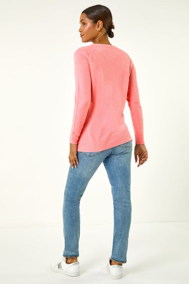 Roman Rose Plain Soft Crew Neck Jumper