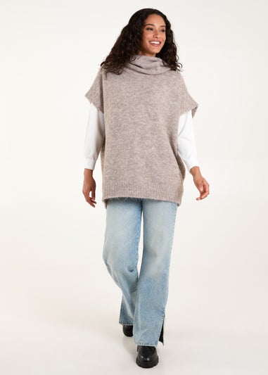 Blue Vanilla Mocha Chunky Roll Neck Tabard