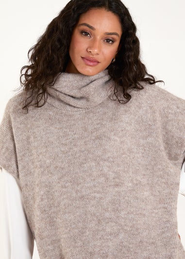 Blue Vanilla Mocha Chunky Roll Neck Tabard