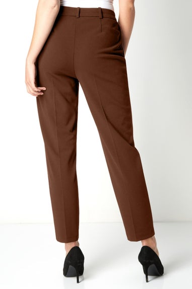 Roman Chocolate Short Straight Leg Stretch Trouser