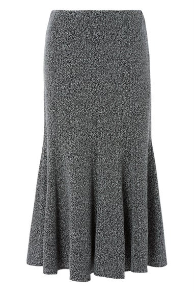 Roman Grey Texture Flared Skirt