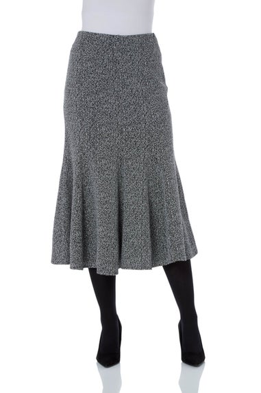 Roman Grey Texture Flared Skirt