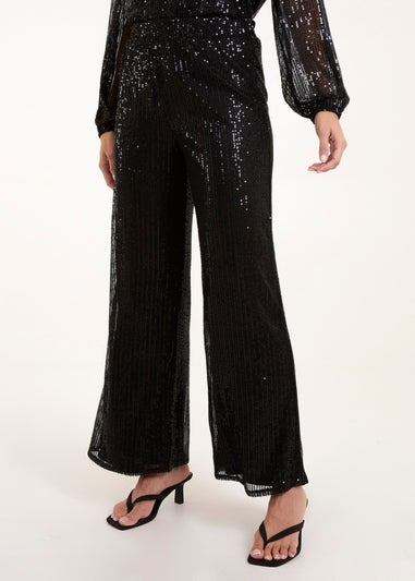 Blue Vanilla Black Sequin Trousers