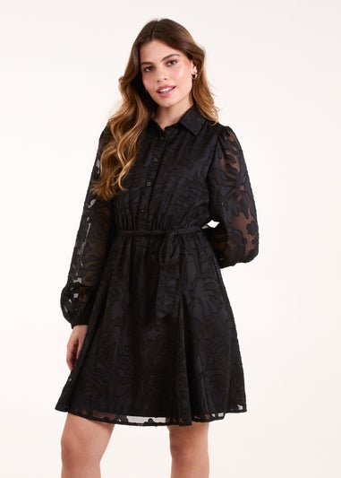 Blue Vanilla Black Jacquard Dress