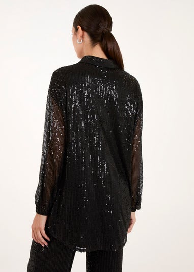 Blue Vanilla Black Sequin Shirt