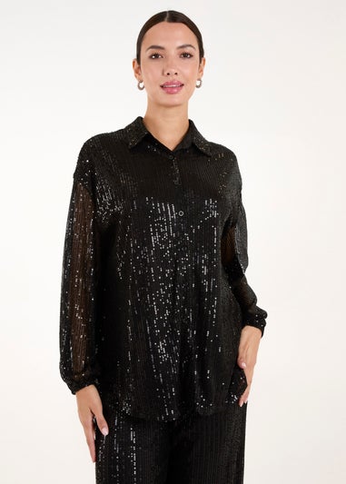 Blue Vanilla Black Sequin Shirt