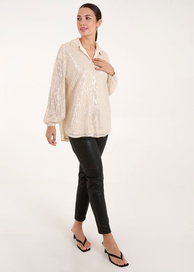 Blue Vanilla Champagne Sequin Shirt