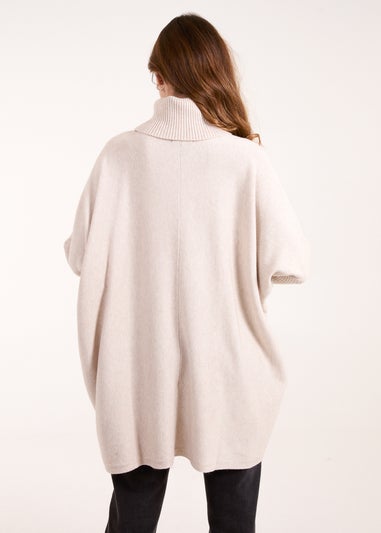 Blue Vanilla Stone Roll Neck Pocket Jumper