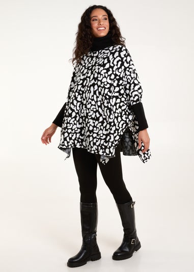 Blue Vanilla Black Spot Roll Neck Jumper