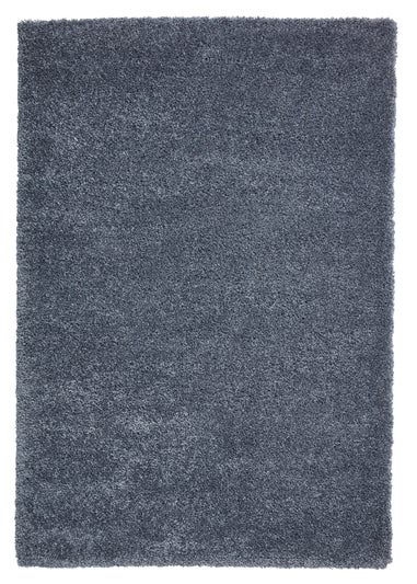 Think Rugs Sierra Slate Grey Plain Shaggy Rectangle Rug