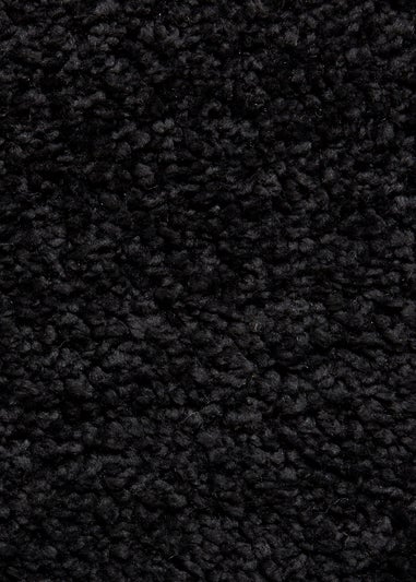 Think Rugs Sierra Black Plain Shaggy Rectangle Rug