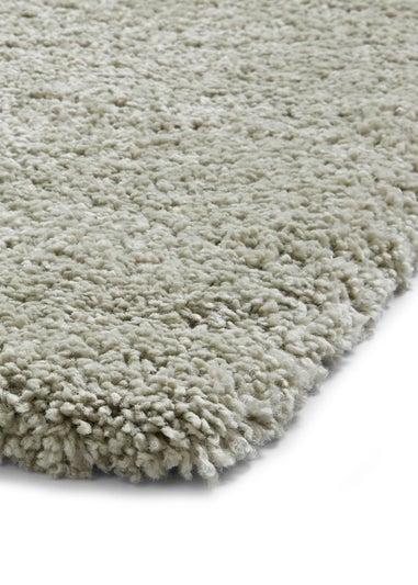 Think Rugs Sierra Pastel Green Plain Shaggy Rectangle Rug