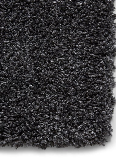 Think Rugs Sierra Dark Grey Plain Shaggy Rectangle Rug