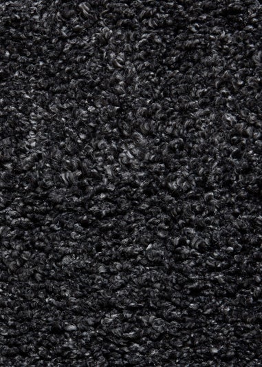 Think Rugs Sierra Dark Grey Plain Shaggy Rectangle Rug