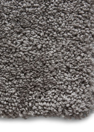 Think Rugs Sierra Pebble Grey Plain Shaggy Rectangle Rug