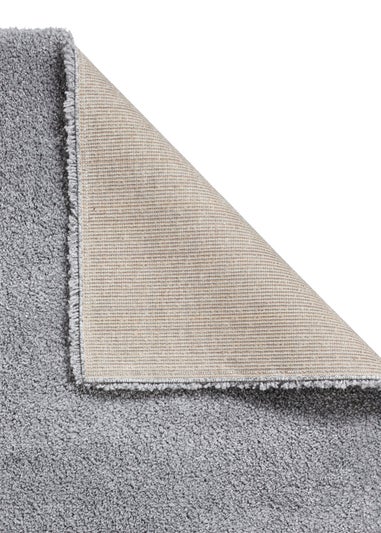 Think Rugs Sierra Grey Plain Shaggy Rectangle Rug