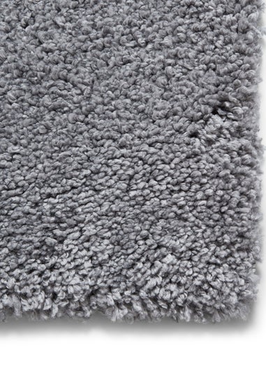 Think Rugs Sierra Grey Plain Shaggy Rectangle Rug