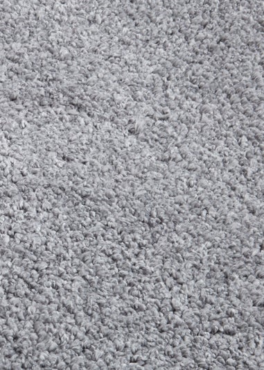 Think Rugs Sierra Grey Plain Shaggy Rectangle Rug