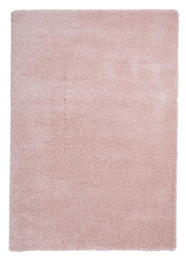 Think Rugs Sierra Pink Plain Shaggy Rectangle Rug