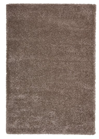 Think Rugs Sierra Beige Plain Shaggy Rectangle Rug