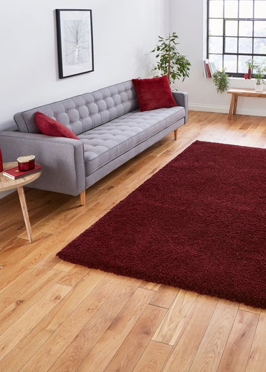 Think Rugs Sierra Ruby Plain Shaggy Rectangle Rug