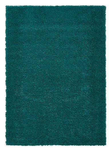 Think Rugs Sierra Jewel Green Plain Shaggy Rectangle Rug