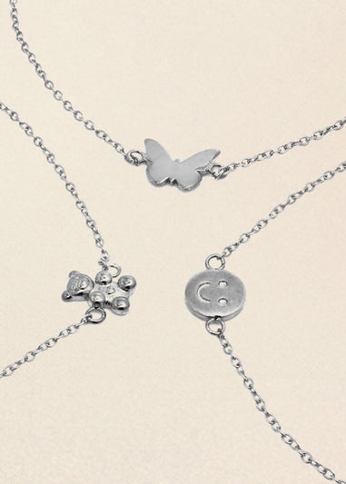 Say It With Silver Children's Smiley Friendship Bracelets