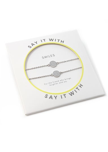 Say It With Silver Children's Smiley Friendship Bracelets